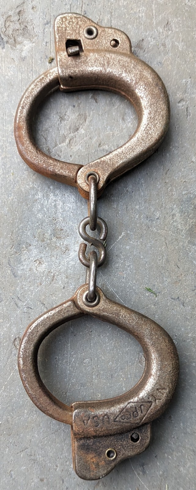 Handcuffs With Spring Chain Vintage JPC NY USA Small Metal Handcuffs, Spring Release, No Key, Sold ...