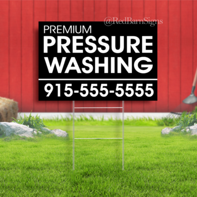 #ad Premium Pressure Washing CUSTOM Yard sign with metal stakes $19.19