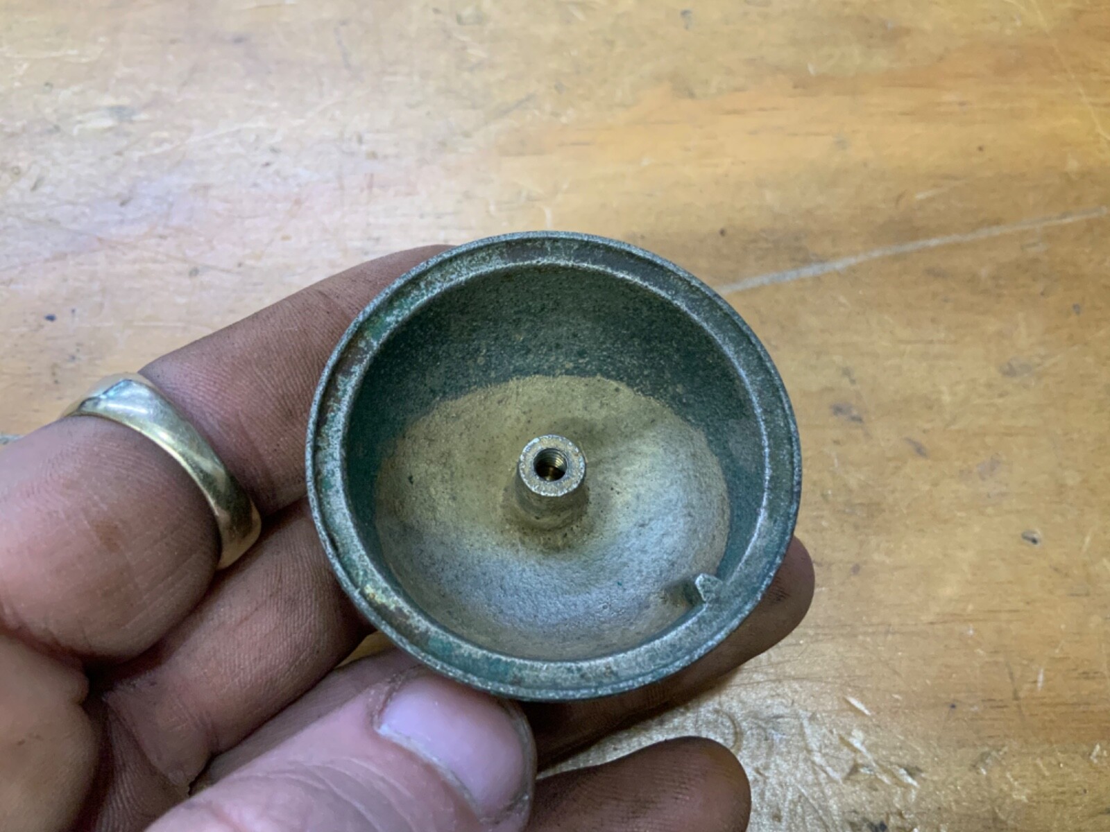 Antique Bicycle Bell Top Brass Nickel Bike Bell 1900s 1910s Prewar Era