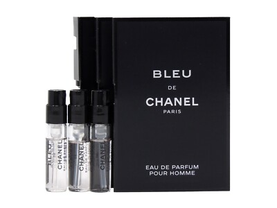 CHANEL BLEU DE CHANEL EAU DE PARFUM 1.5ml .05fl oz x 3 SPRAY SAMPLE VIALS