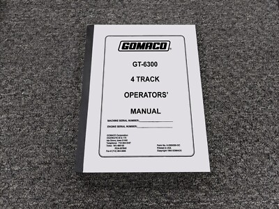 #ad Gomaco GT 6300 4 Track Trimmer Slipform Paver Owner Operator Maintenance Manual $77.54