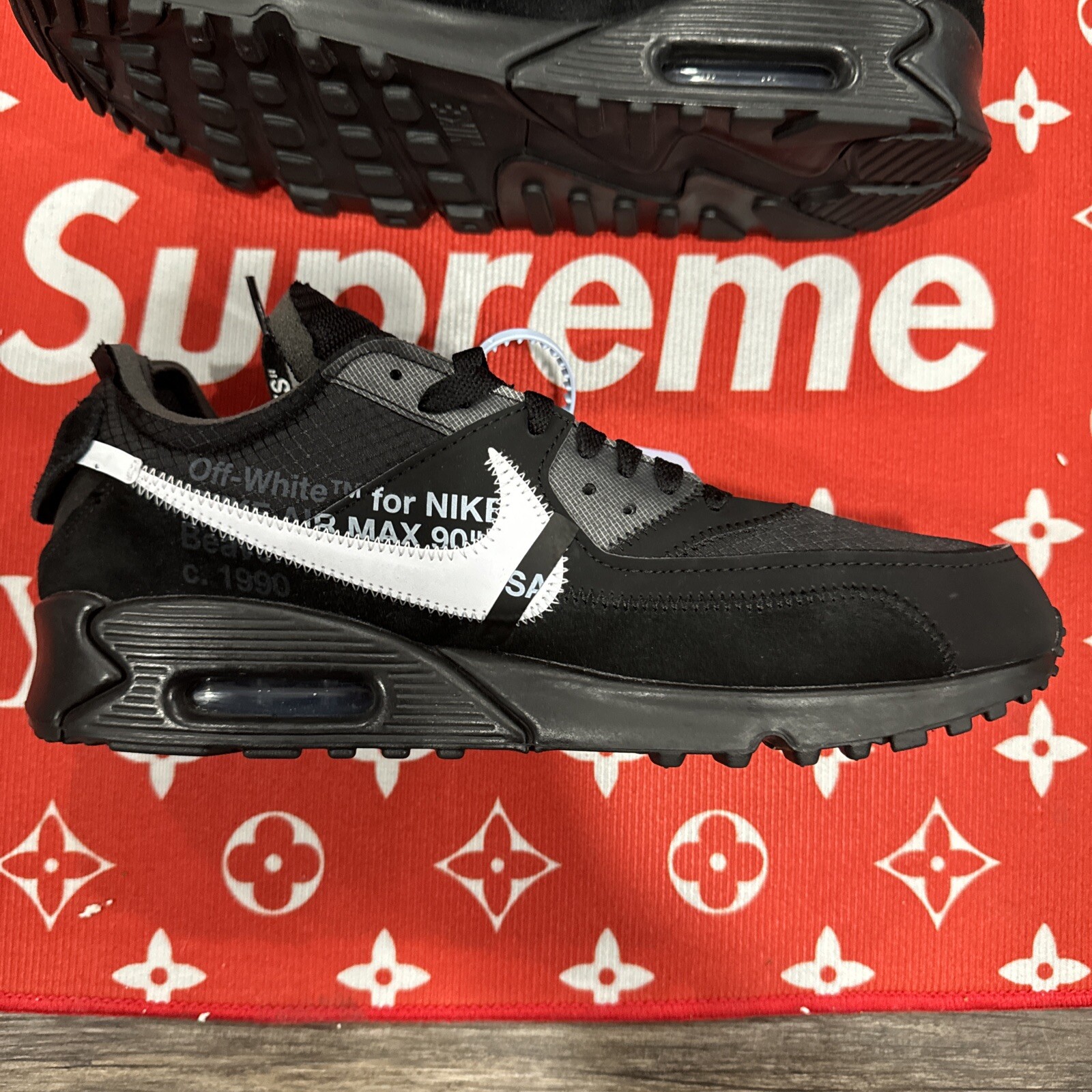 OFF WHITE X NIKE Taglia 11 Nike Air Max 90 x OFF WHITE nere 2019 VNDS indossate una volta