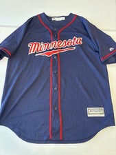 MLB Minnesota Twins Baseball Jersey  Majestic Cool Base EUC Large blue