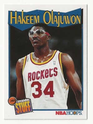 Hakeem Olajuwon Basketball Card: 1991-92 NBA Hoops. Houston Rockets #304
