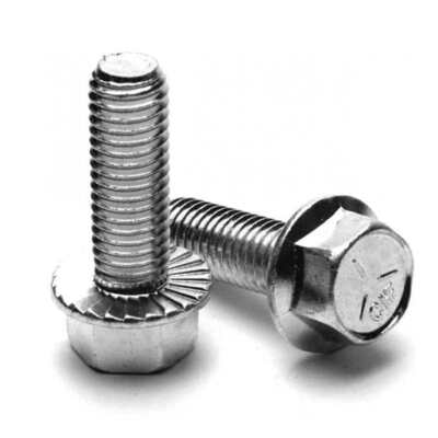 5/16''-18 x 3/4'' Hex Head Serrated Flange Screws, Grade 5, Zinc-Plated, FT, 25 PK