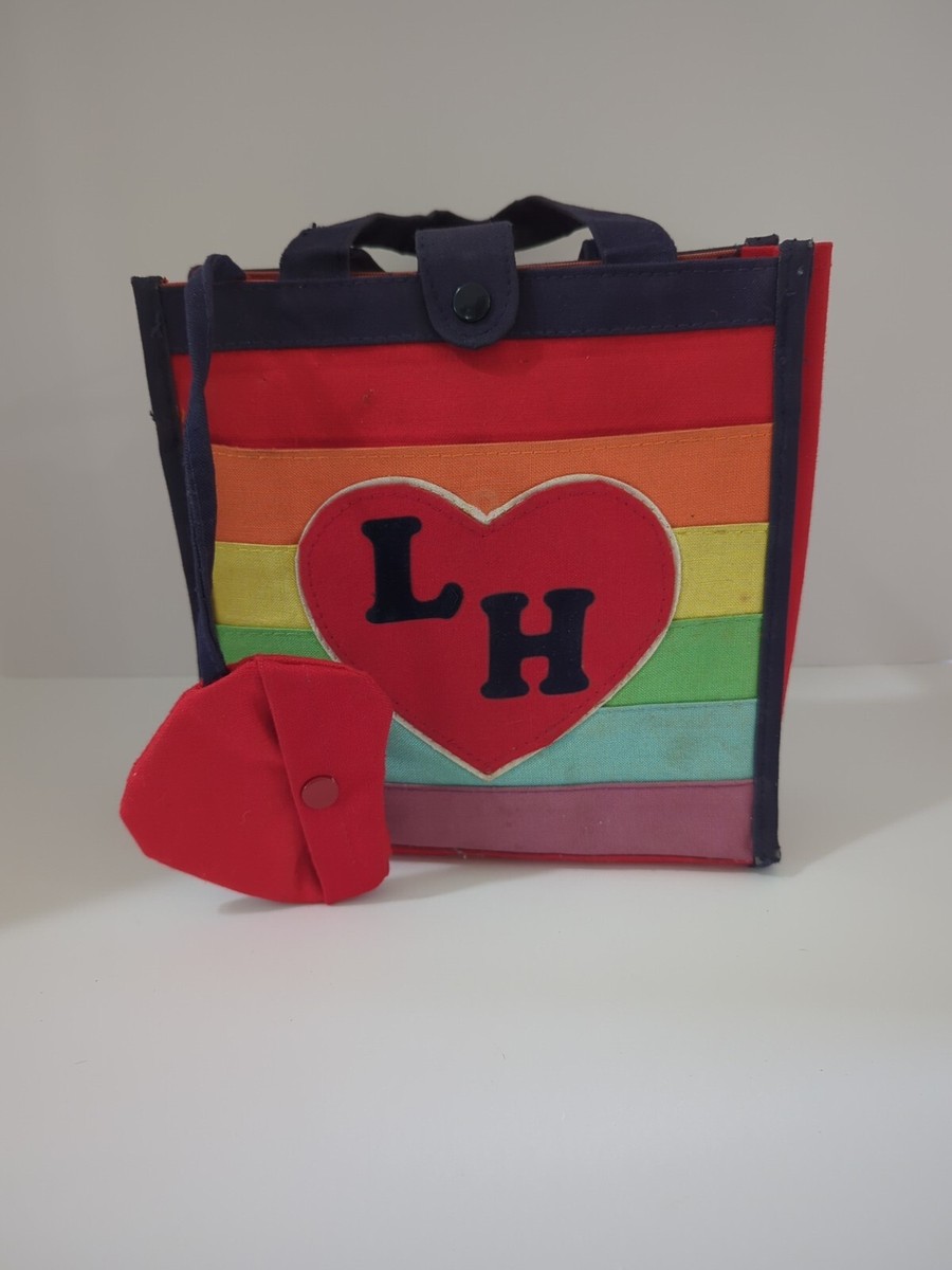バッグ rainbow 1980s Multicolor Rainbow Thick Canvas Mini Tote Bag 