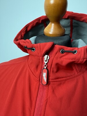 Milwaukee men's Aprilia Racing red softshell hooded jacket XL p2p