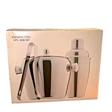 Sonoma Stainless Steel 3 Piece Bar Set Ice bucket shaker