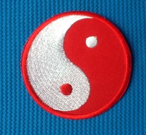Yin Yang Tai Chi Ying Chinese Peace Red White Sow Sew On Iron On