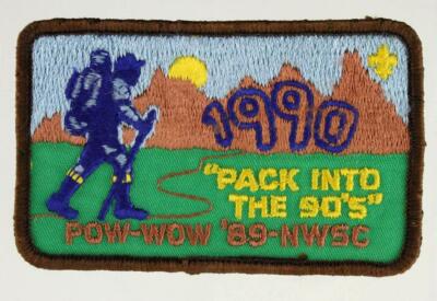 Vintage BSA Boy Scout Patch 1990 PACK INTO THE 90's POW WOW 1989 NWSC