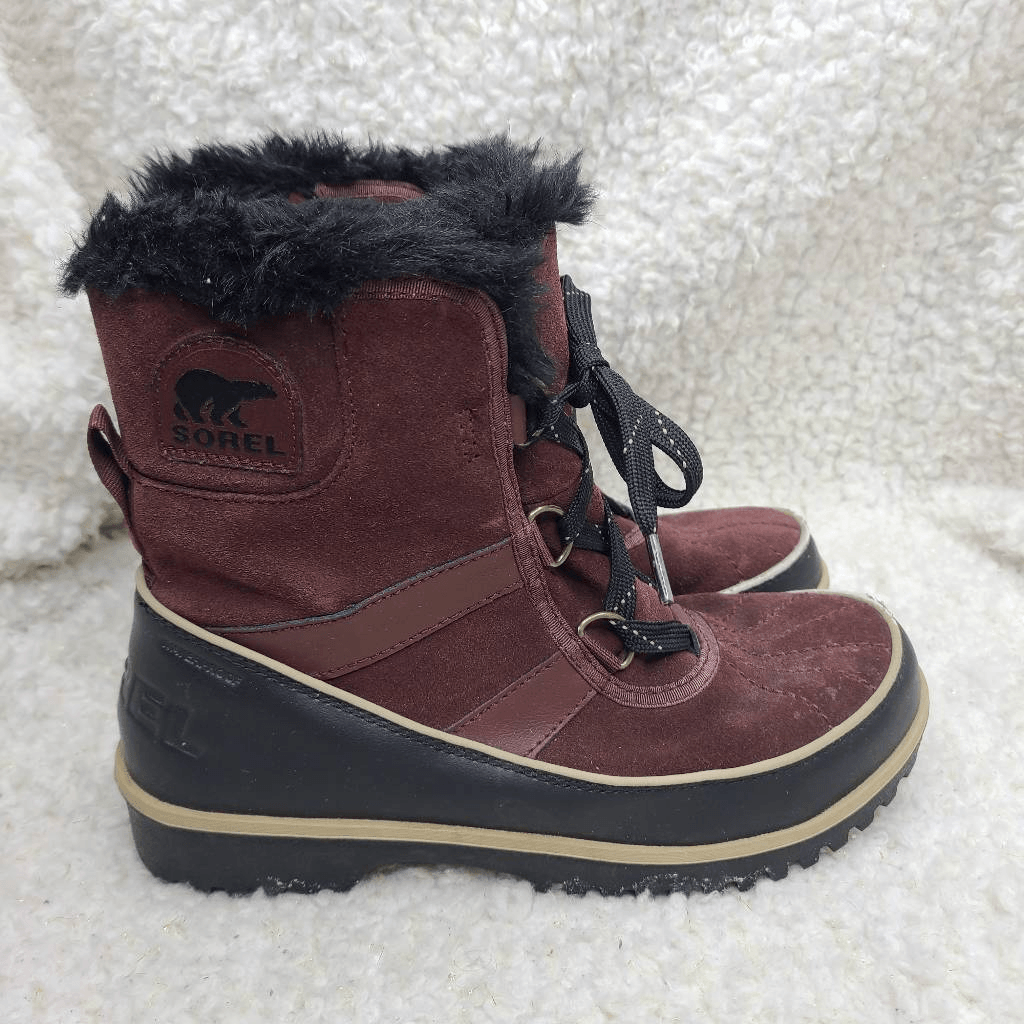 Sorel Tivoli ll Waterproof Suede Fleece Lined Burgundy Suede Short