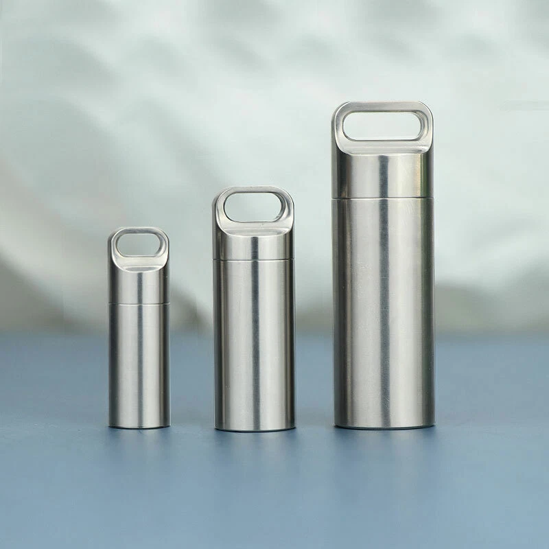 New Hight Stainless Steel Waterproof Charm Pendant Pill Storage Container Tool - Image 3 of 4
