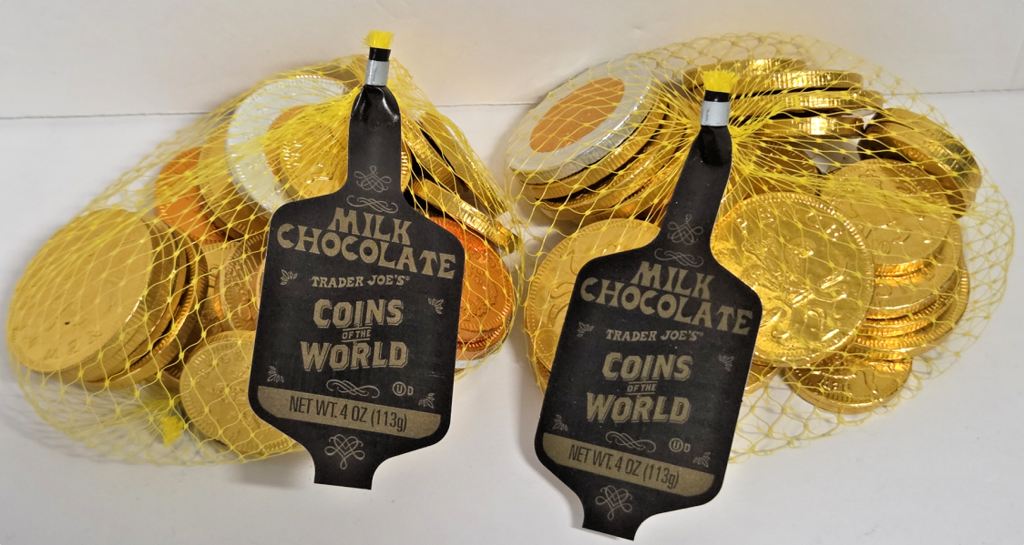 Trader Joe's Milk Chocolate Coins of the World 4oz 113g (2 Bags