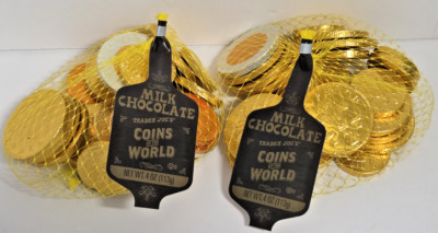 Trader Joe's Milk Chocolate Coins of the World 4oz 113g (2 Bags