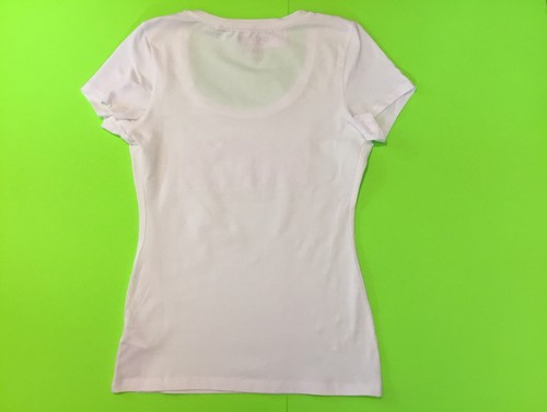 GUESS Los Angeles Women’s Short Sleeve T-Shirt Size LARGE White w/Silver - Picture 2 of 12