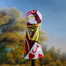 Premium Poker Queen White Red Hybrid UT Golf Headcovers Hybrid Cover Head Covers