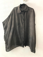 CLEARANCE!..THE EXQUISITE LA VACA LOCA OVERSIZED BLACK SHEER SHIRT OSFA