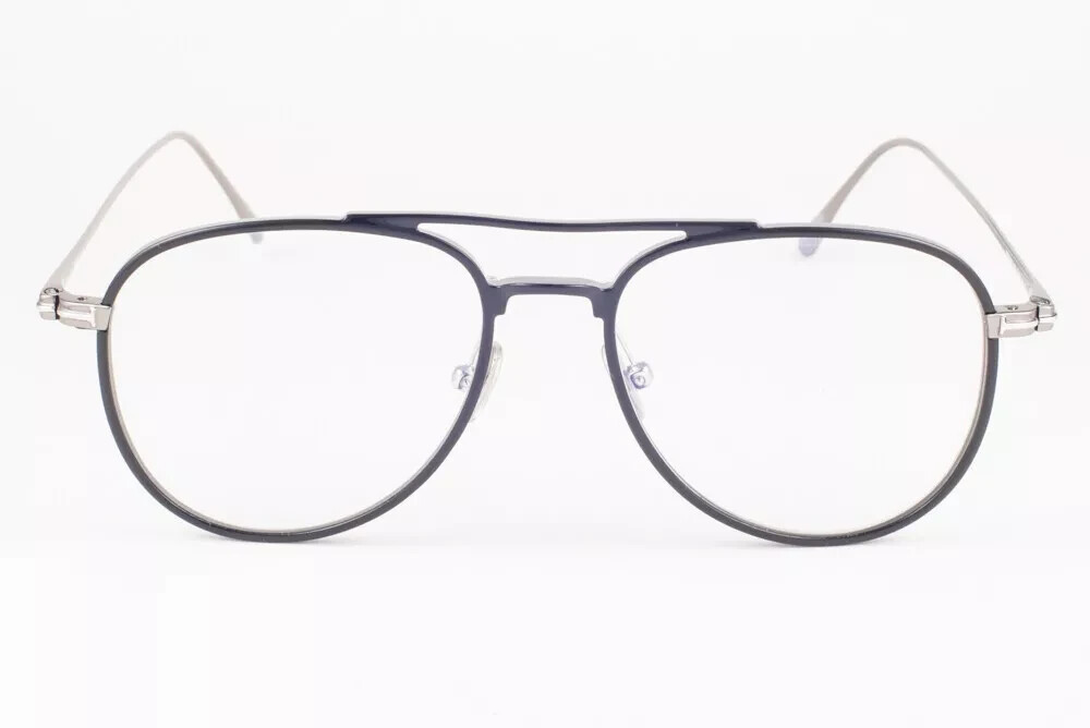 Tom Ford TF5691-B 001 Black/Silver Aviator Metal Eyeglasses Frame