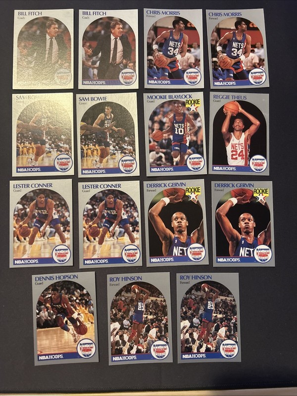 1990-91 NBA Hoops NJ Nets Card Lot Fantastic Condition! Free Shipping!