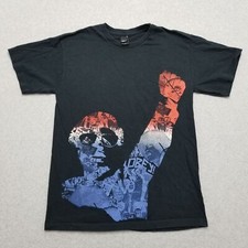 Obey Shirt Mens Medium Black Short Sleeve Crew Neck Made In USA