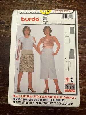 rock san専用 Burda 8637 UNCUT Sewing Pattern, Misses' Skirt, Size 10-24 | eBay
