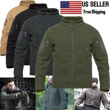 USA Mens Tactical Recon Fleece Jacket Zip Army Hoodie Combat Warm Casual Hoody