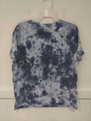 DEFECT Danskin Women's Short Sleeve Tie Dye Casual Tee Blue Size L $25 3A022