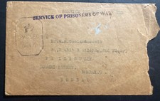 1944 Dehra Dun India POW Prisoner Of War Camp Cover to Bombay Rev Negri
