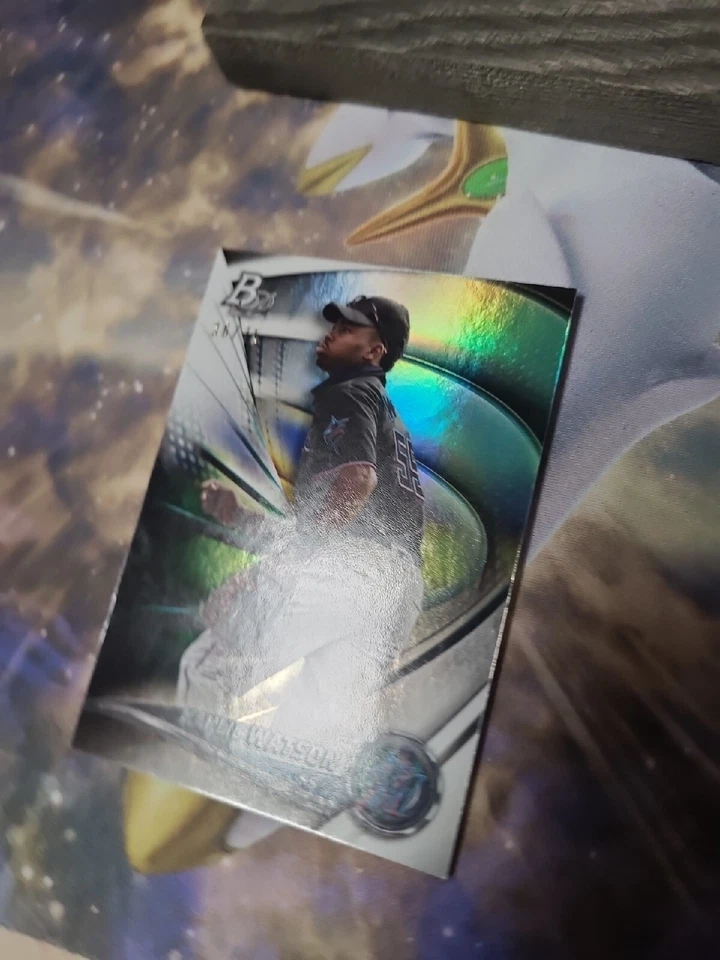 2022 Bowman Platinum Kahlil Watson SP Platinum Bar # /75 999.5 Marlins  - Image 2 of 4