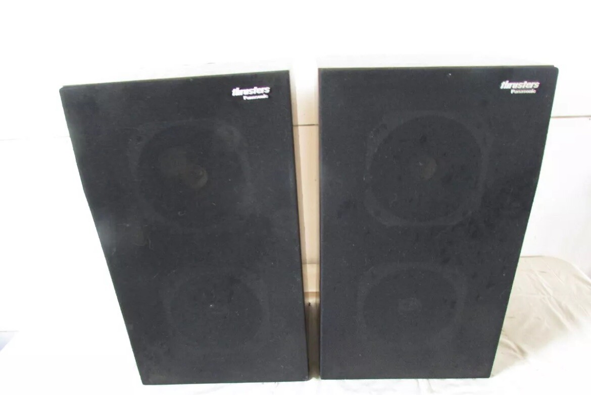 Vintage Set of (2) Panasonic Thrusters SB-250 Speakers Tested Mid Century
