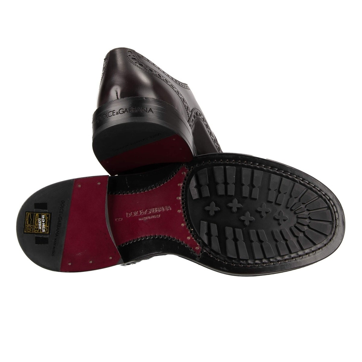 DOLCE & GABBANA Crown Leather London Derby Shoes MARSALA