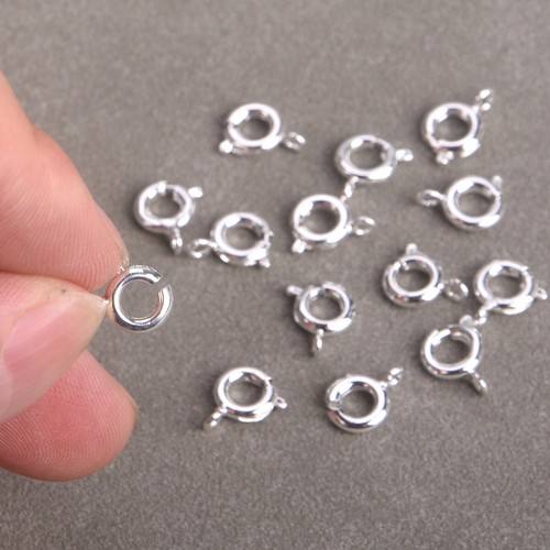 50pz ciondoli Gioielli Argento Rotondo 10x7 mm Risultati Fibbie Ganci Connettore Fai da te - Foto 3 di 5