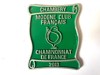 Aluminium plate Concours Aviculture Colombophile Chambéry 2013 Modene Club