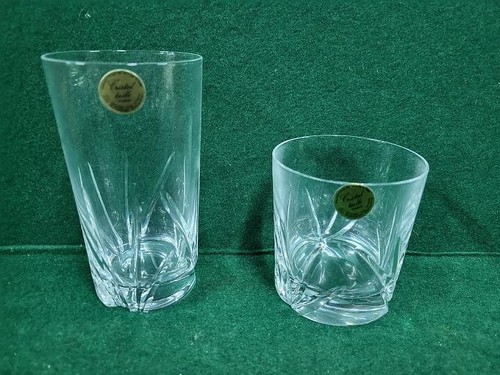 SERIE DE 12 VERRES 6 VERRES BAS + HAUT EN CRISTAL TAILLE - Photo 15 sur 20