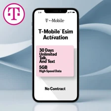 T-Mobile Prepaid $15 Monthly | E-SIM | 5GB DATA | 30 Days