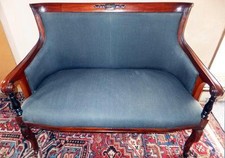 Canapé canapé siège banc meuble bois précieux sculpté baroque empire Biedermeier ancien