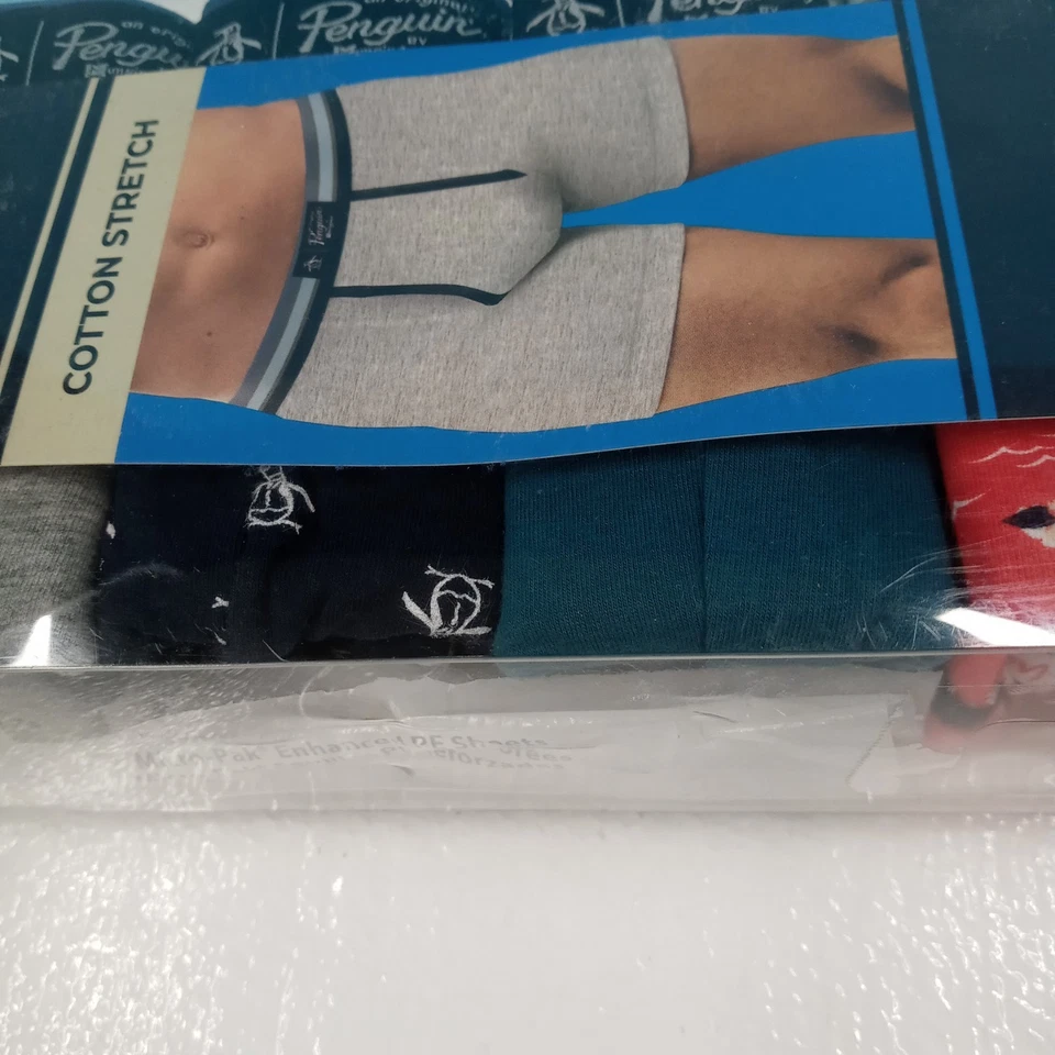 Paquete de 4 calzoncillos boxer elásticos de algodón originales Penguin de Munsingwear pequeños Foto 4 de 4