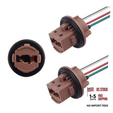 2PCS 7443/T20 Car Brake Light Socket,Insulated Car Brake Light Bulb Female