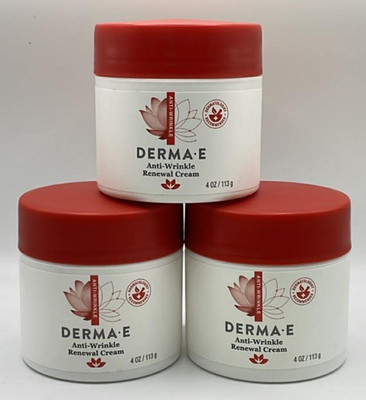 3PK Derma E Anti-Wrinkle Renewal Cream ~ 4 OZ Each ~ SEALED ~ FAST SHIP ~ NEW