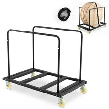 Heavy Duty Folding Table Cart with Lockable Wheels and Binding Rope for Warehous