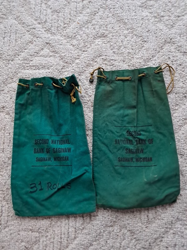 VINTAGE  (2) Second National Bank  Money Deposit Bags