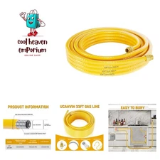 33FT CSST Flexible Propane Natural Gas Line 3/4", Corrugated Stainless Steel ...