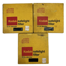Lot of 3x Vintage Kodak Safelight Glass Filters 5 1/2" Photography equipment
