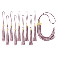 10pcs 2026 Tassel Graduation, Dark Red White Graduation Cap Tassels with Charms