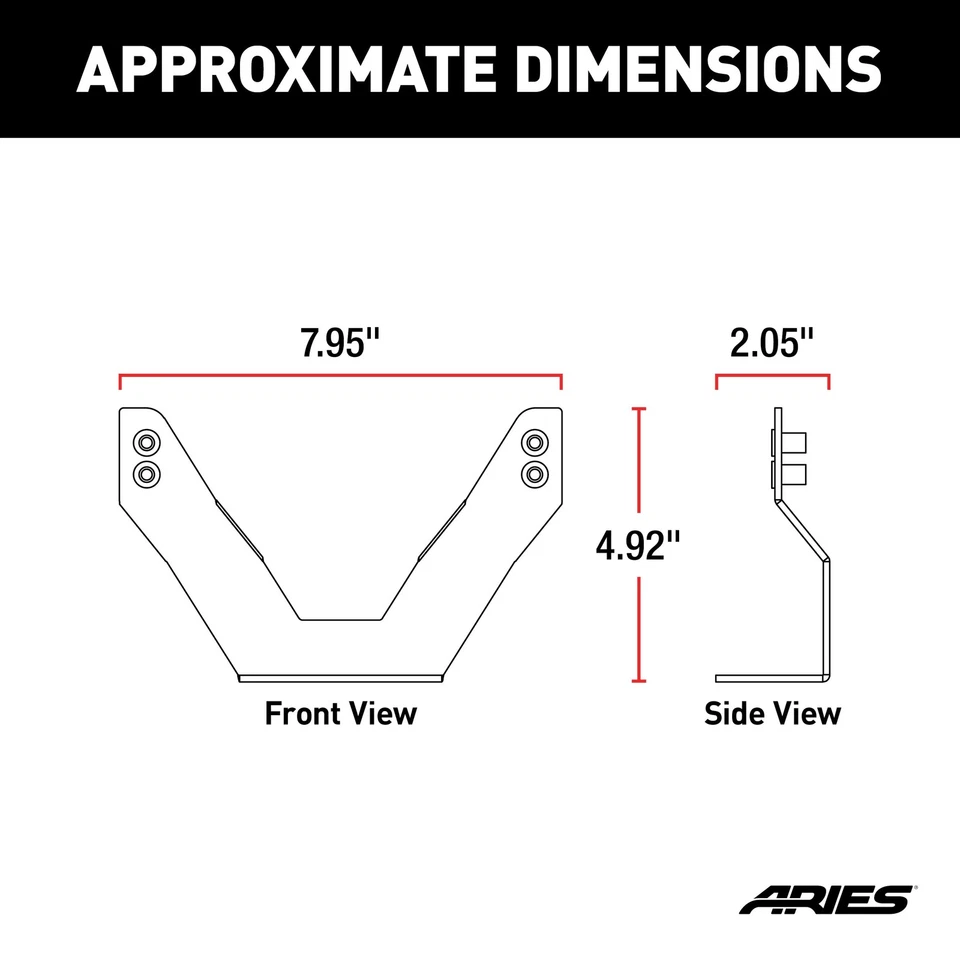 ARIES 35-0000 3-Inch Bull Bar License Plate Bracket Foto 2 de 4