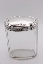 Sterling Silver and Glass Large Vanity Bottle Birmingham 1938, 9.5 cm tall