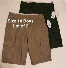 Wonder Nation Boys Twill Cargo Shorts, Lot of 2