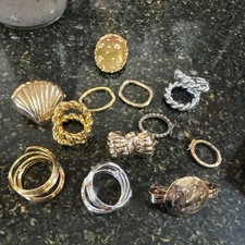 Lot 12 Scarf Clip Holder Gold Silver Tone Mod Vintage Look