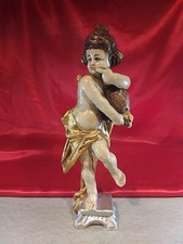 Vintage Holz farblich gefasste Figur Skulptur der Honigschlecker alt 1939 (J4)