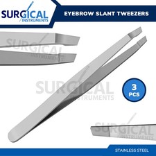 3 Professional Slant Tip Eyebrow Tweezers Precision Hair Removal Tool German Gr
